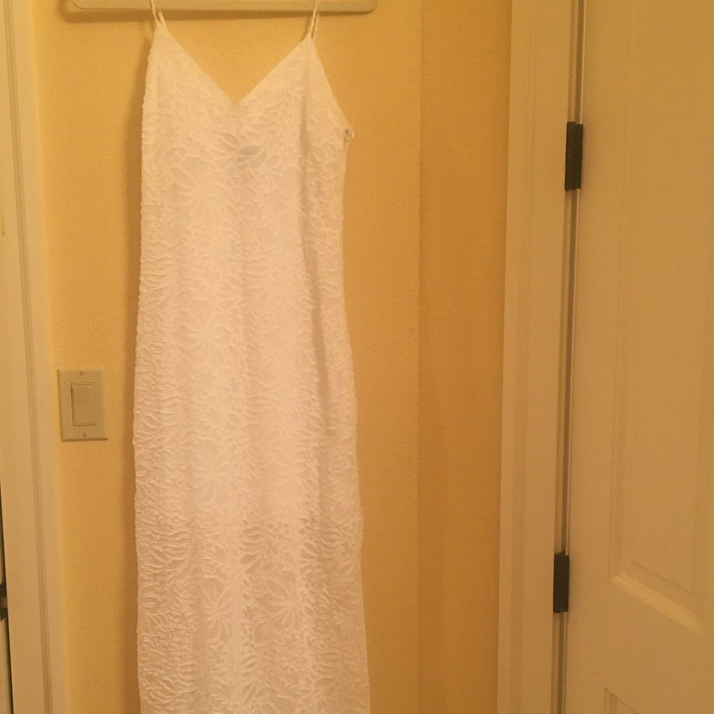 Nikki Reed Floor Length White Dress